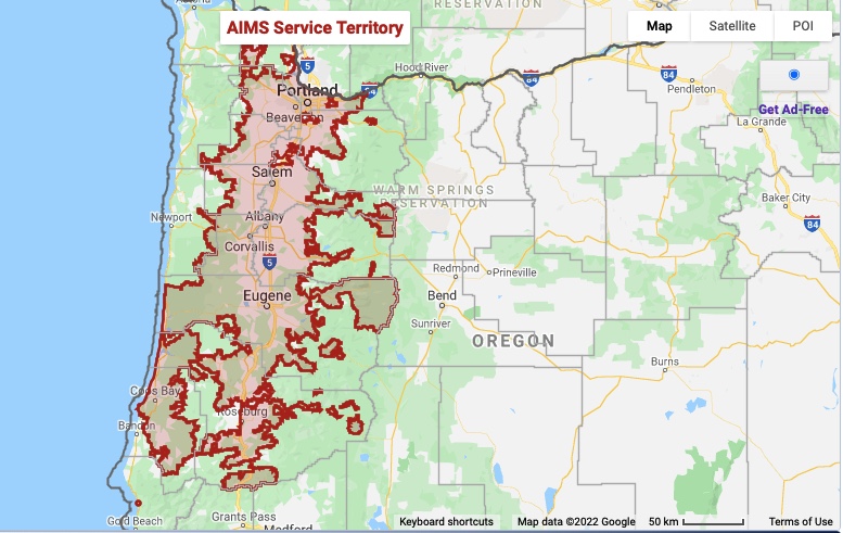 AIMS Service Territory Map